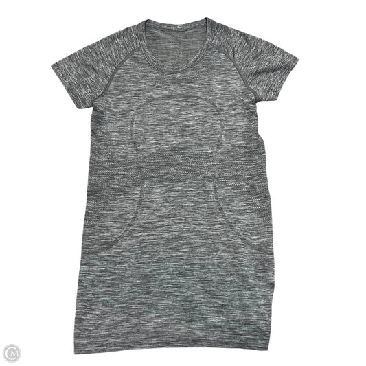 Athletic Top Short Sleeve By Lululemon In Grey, Size: 6