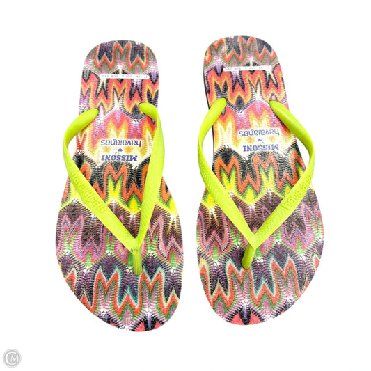 Sandals Luxury Designer By Missoni In Multi-colored, Size: 6