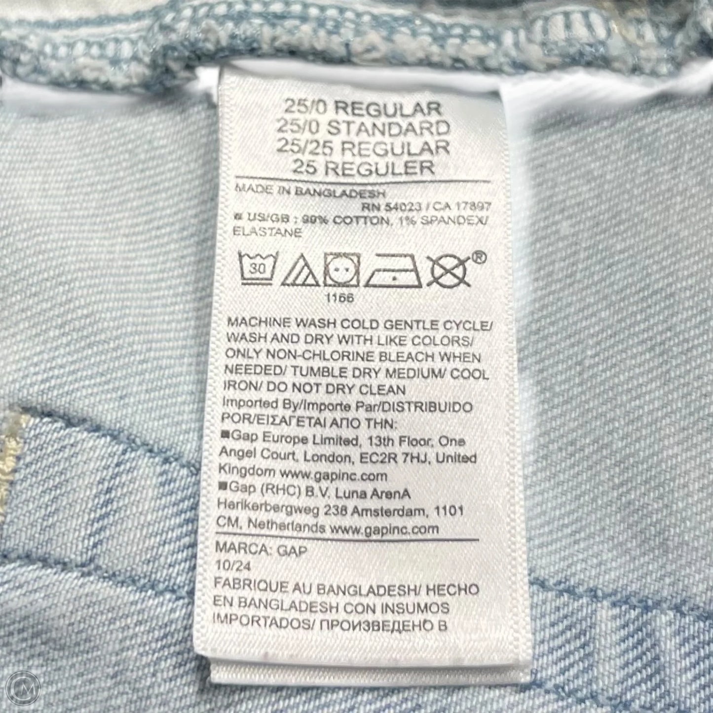 Jeans Wide Leg By Gap In Blue Denim, Size: 0