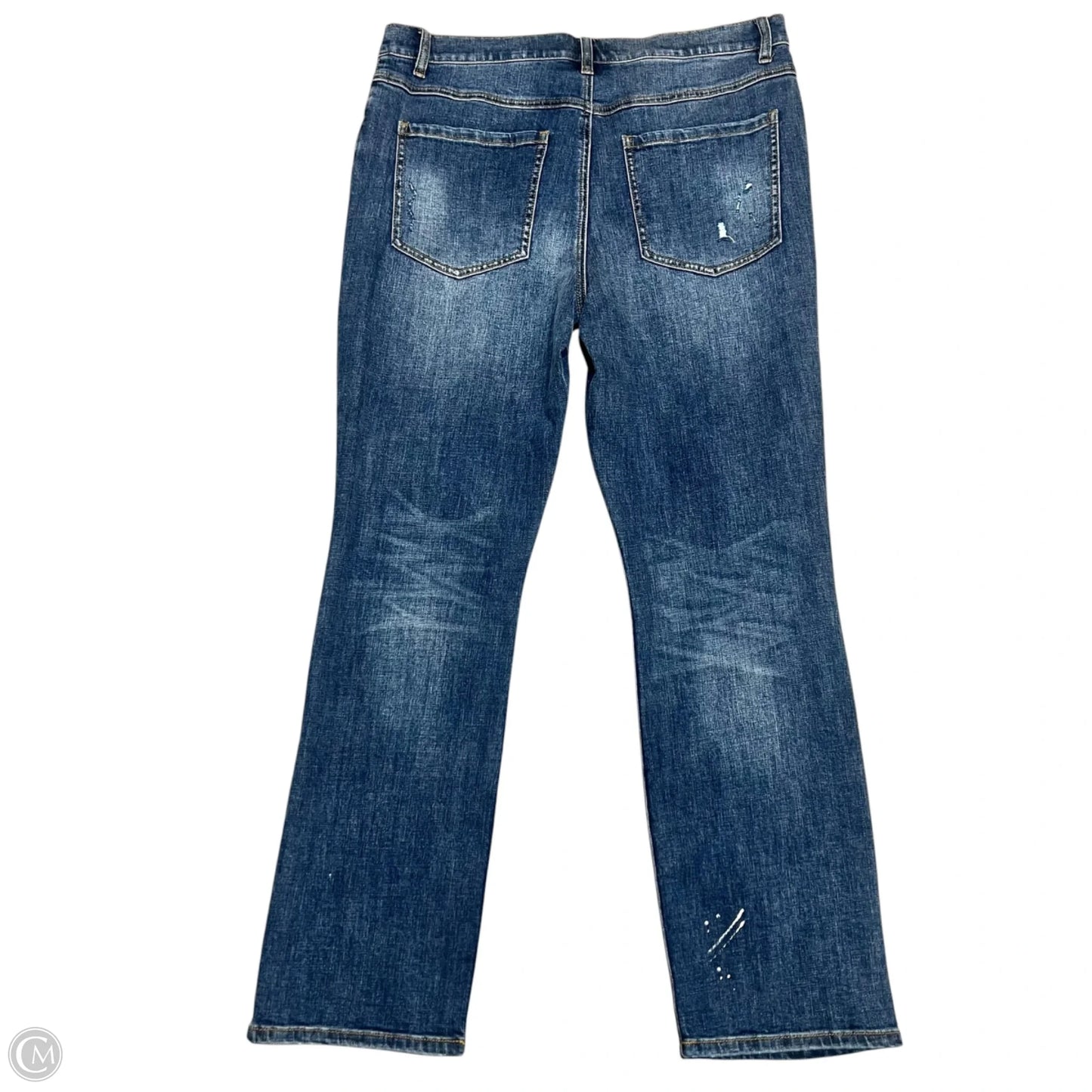 Jeans Straight By Cabi In Blue Denim, Size: 14
