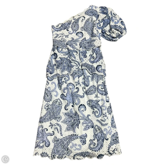 Dress Casual Midi By Farm Rio In Blue & White, Size: M