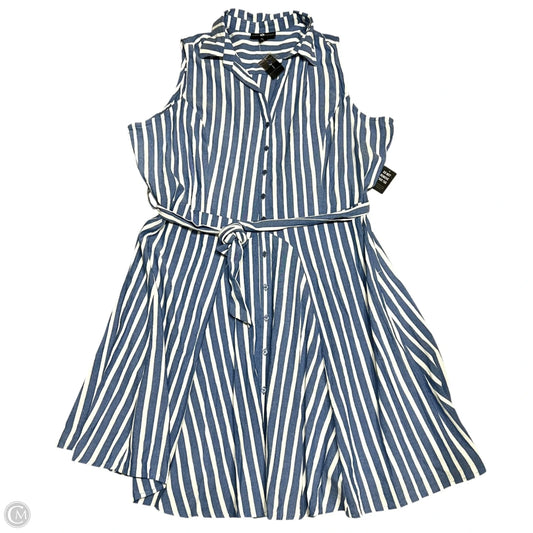 Dress Casual Maxi By Ashley Stewart In Blue & White, Size: 4x