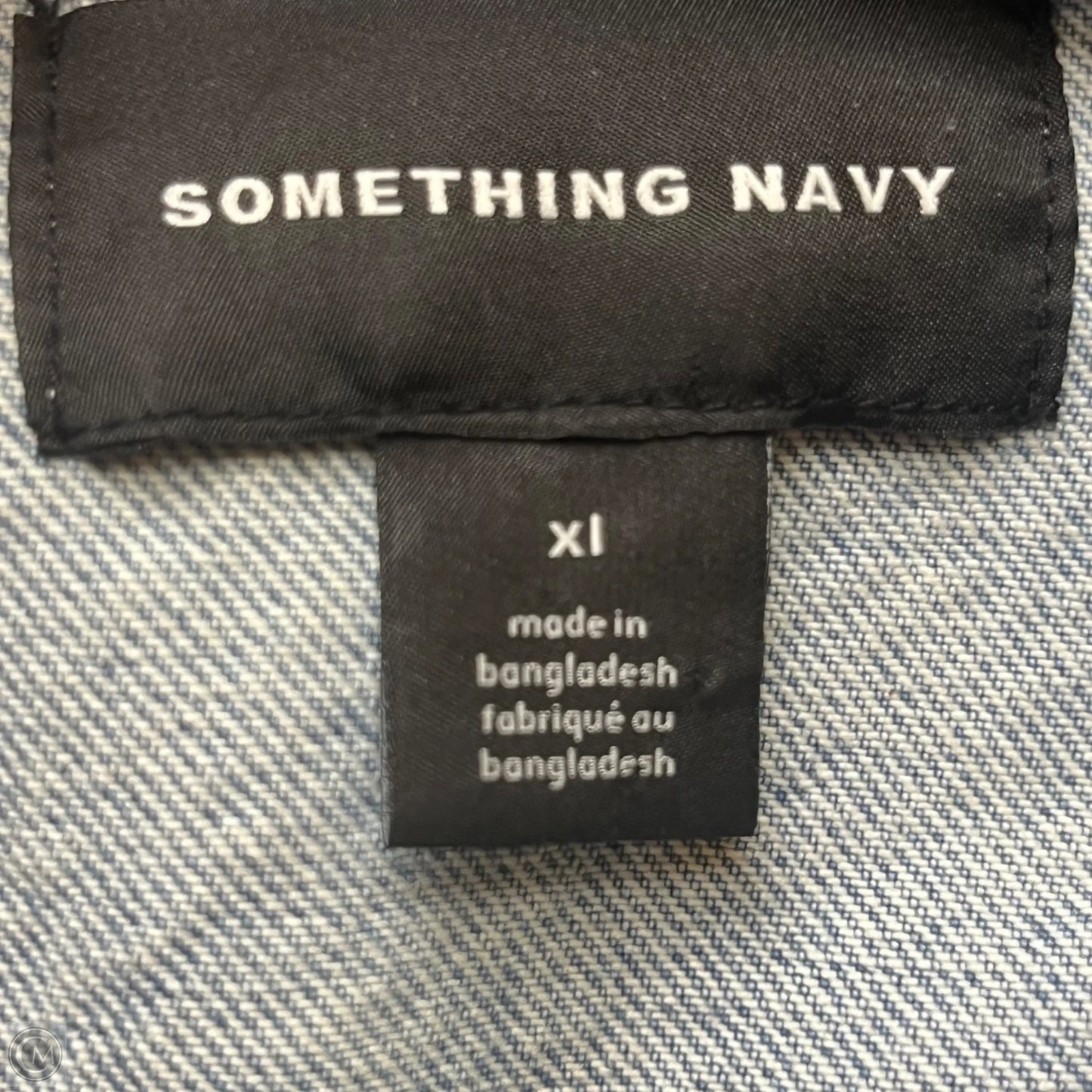 Jacket Denim By Something Navy In Blue Denim, Size: Xl