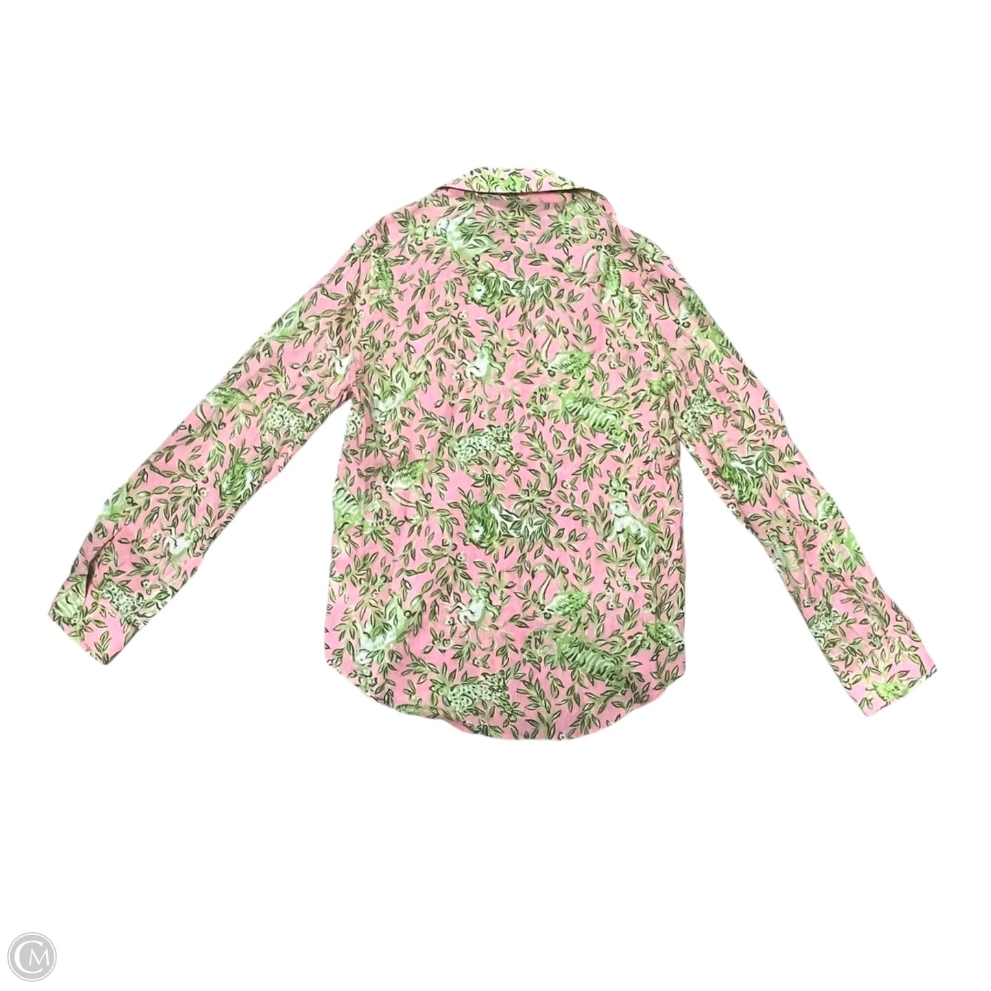 Top Long Sleeve Designer By Lilly Pulitzer In Green & Pink, Size: S