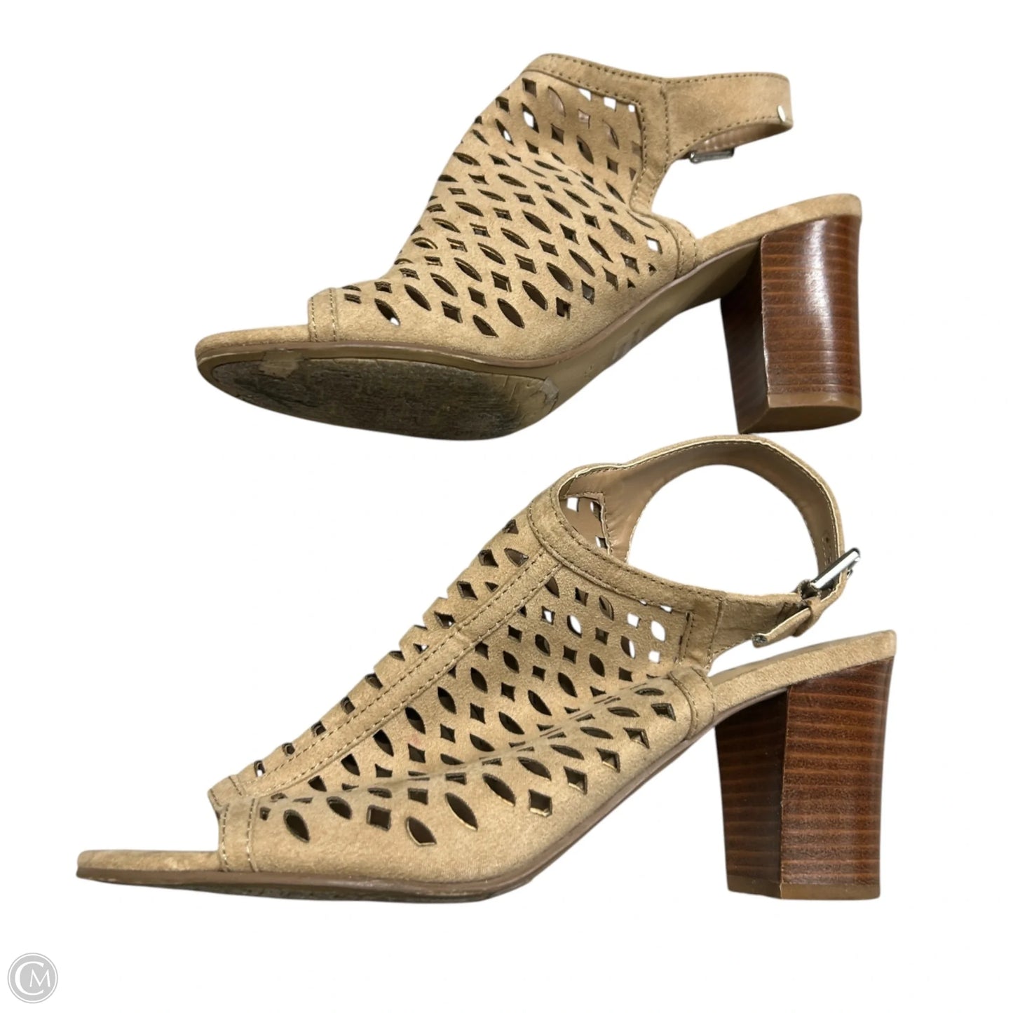 Sandals Heels Block By Unisa In Tan, Size: 10