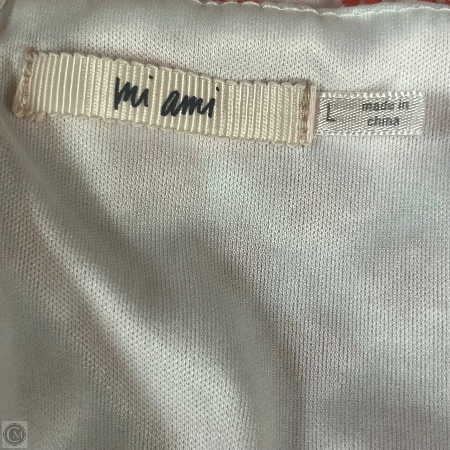 Dress Casual Short By Mi Ami In Orange & White, Size: L