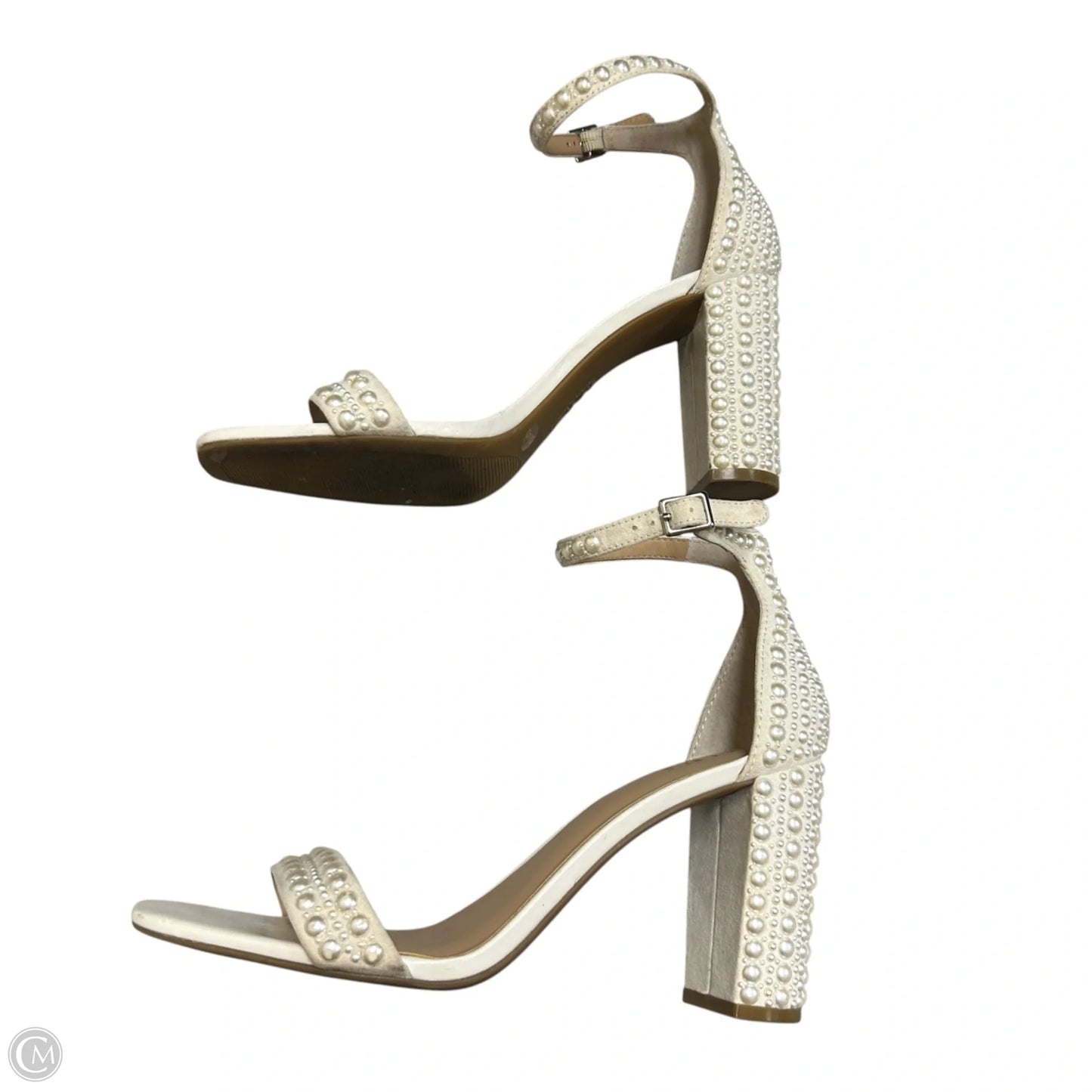 Sandals Heels Block By Inc In Cream, Size: 9