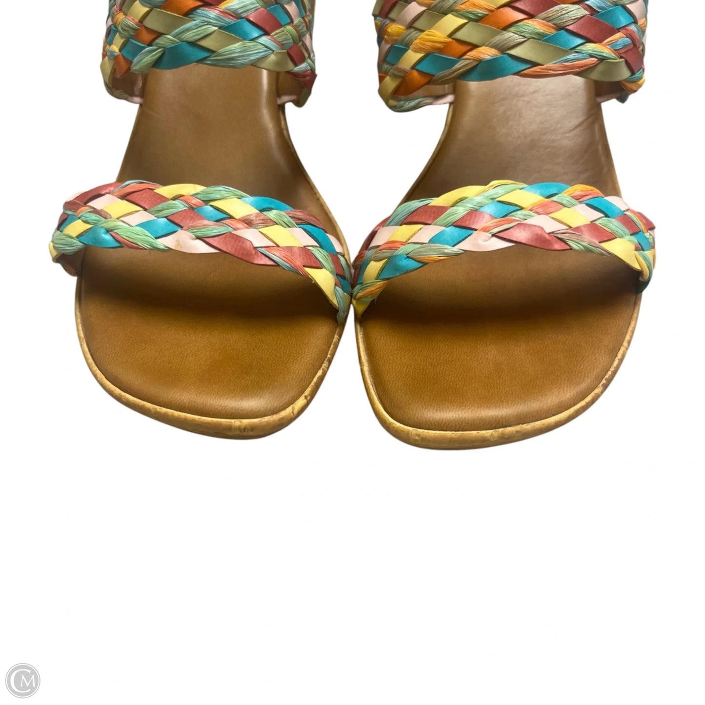Sandals Heels Wedge By Italian Shoemakers In Rainbow Print, Size: 9.5