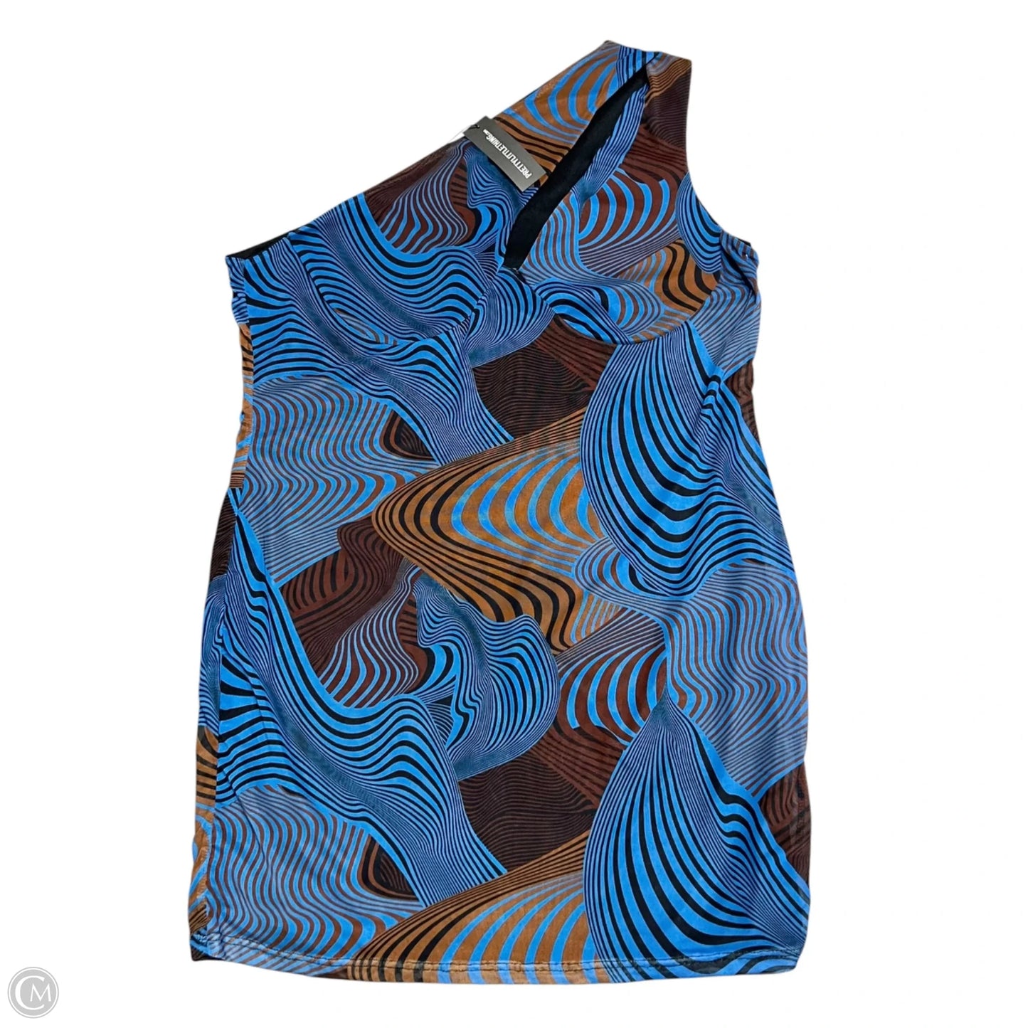 Dress Party Short By Pretty Little Thing In Blue & Brown, Size: 16