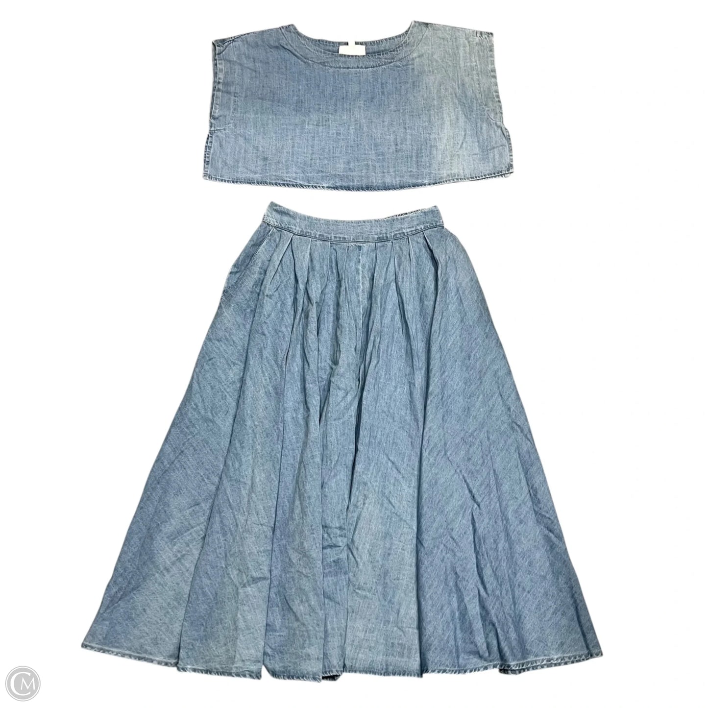 Skirt Set 2pc By Mable In Blue Denim, Size: S