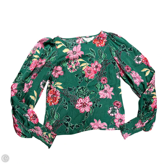 Top Long Sleeve Designer By Lilly Pulitzer In Green & Pink, Size: 4
