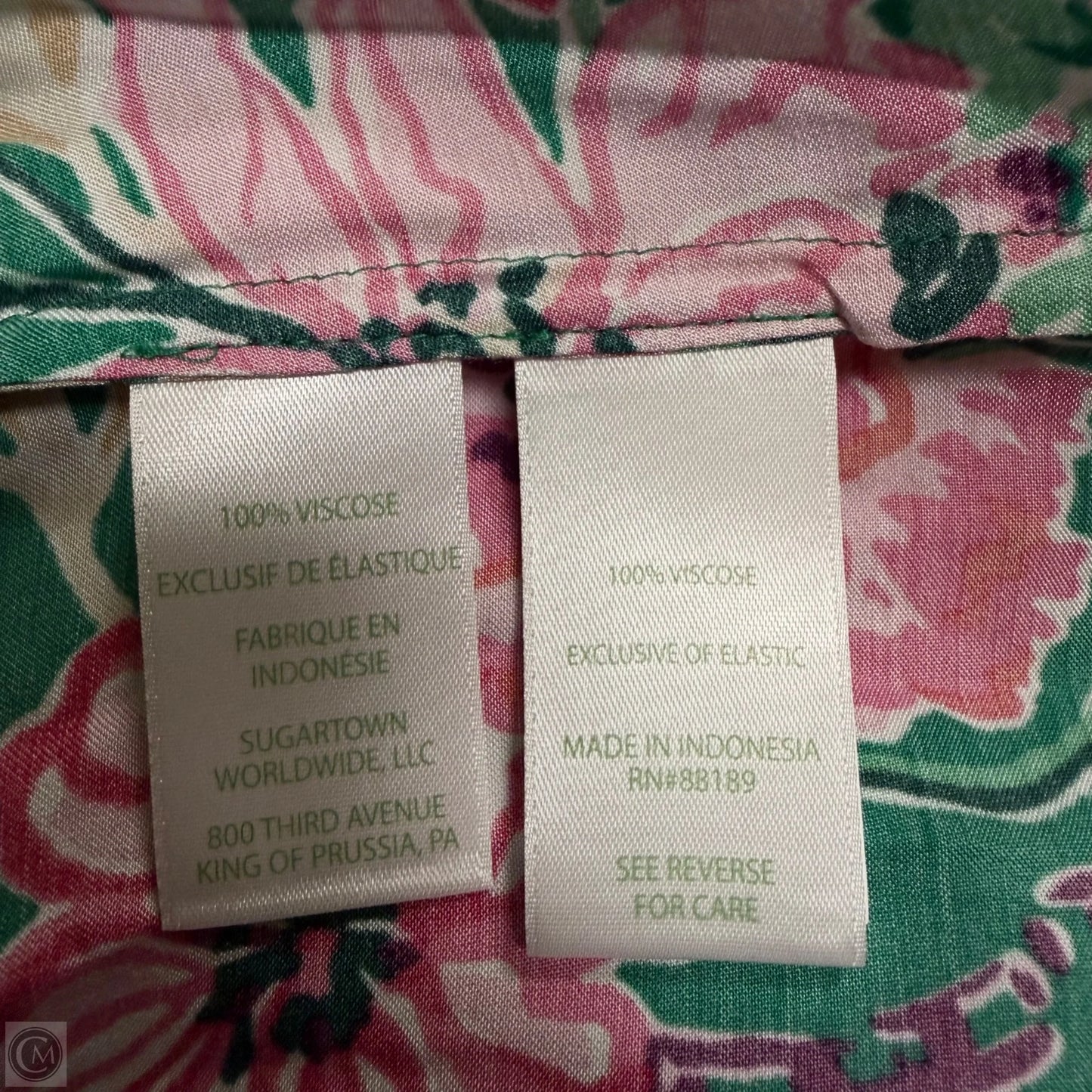 Top Long Sleeve Designer By Lilly Pulitzer In Green & Pink, Size: 4