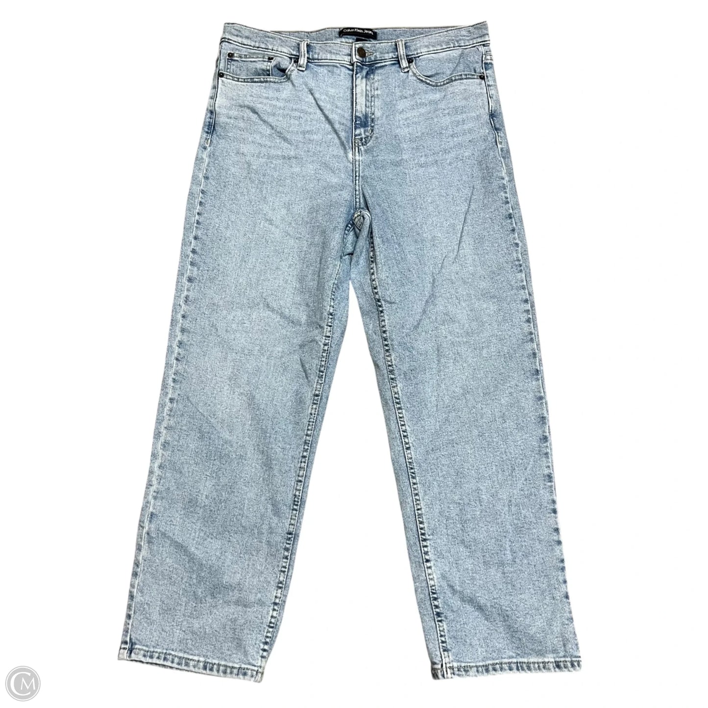 Jeans Straight By Calvin Klein In Blue Denim, Size: 12