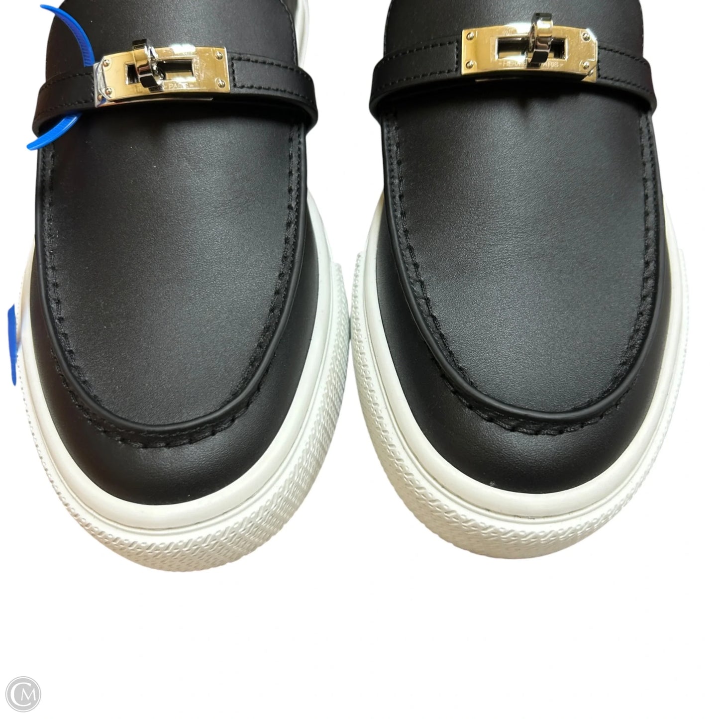 Shoes Luxury Designer By Hermes In Black & White, Size: 9