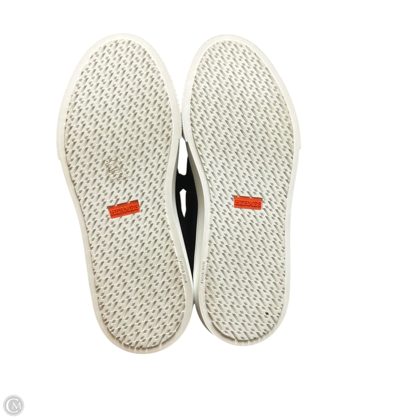 Shoes Luxury Designer By Hermes In Black & White, Size: 9
