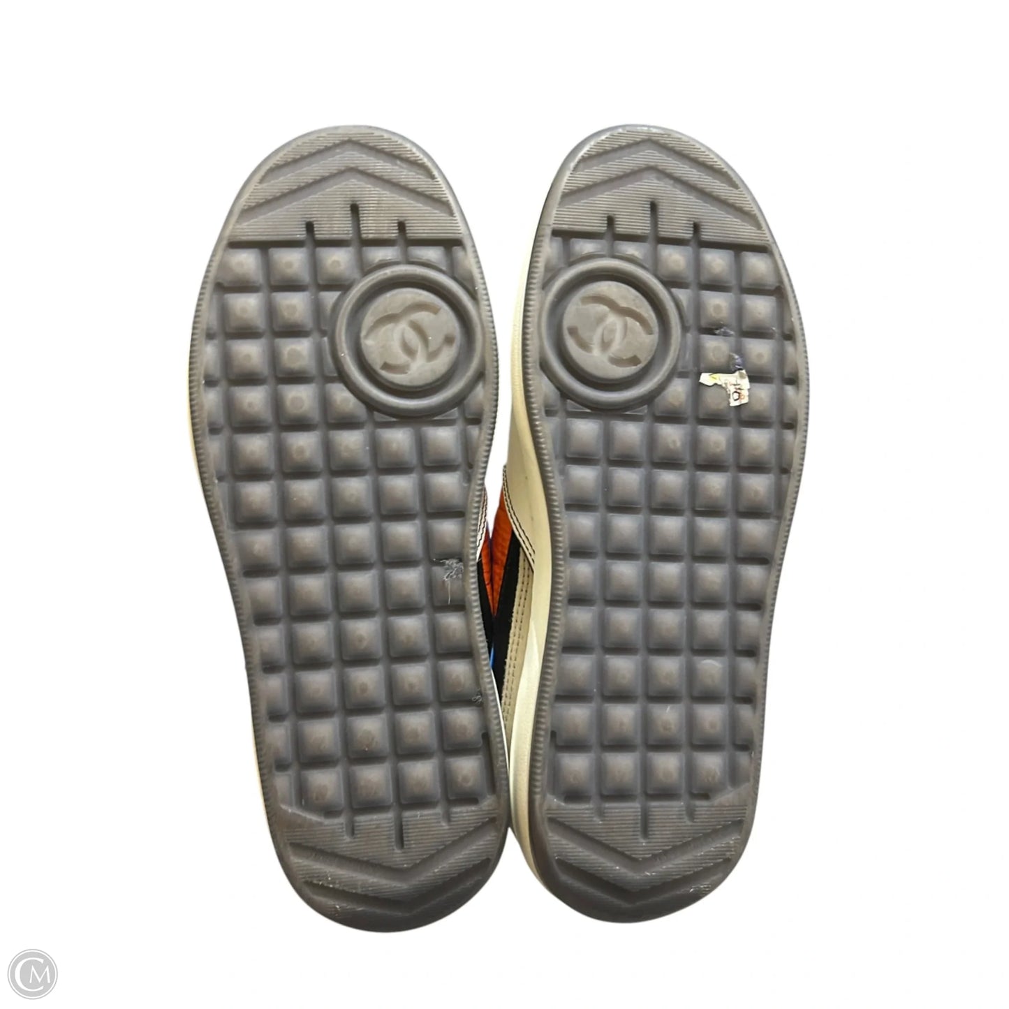 Shoes Luxury Designer By Chanel In Orange & White, Size: 8.5