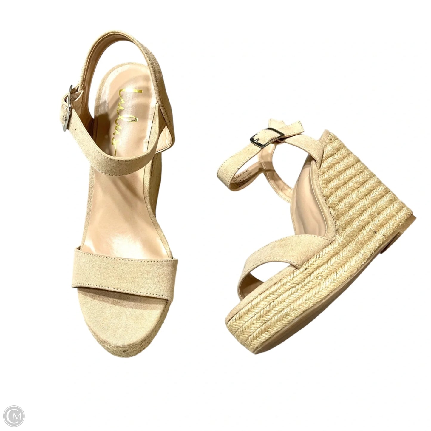 Sandals Heels Wedge By Lulus In Tan, Size: 8