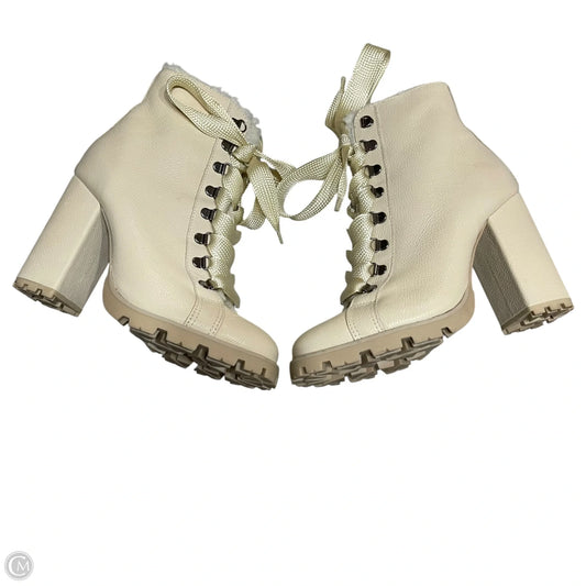 Boots Ankle Heels By Schutz In Cream, Size: 8
