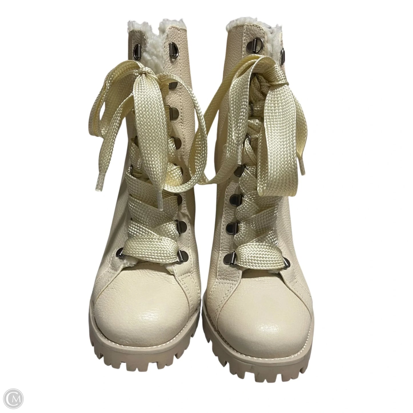 Boots Ankle Heels By Schutz In Cream, Size: 8