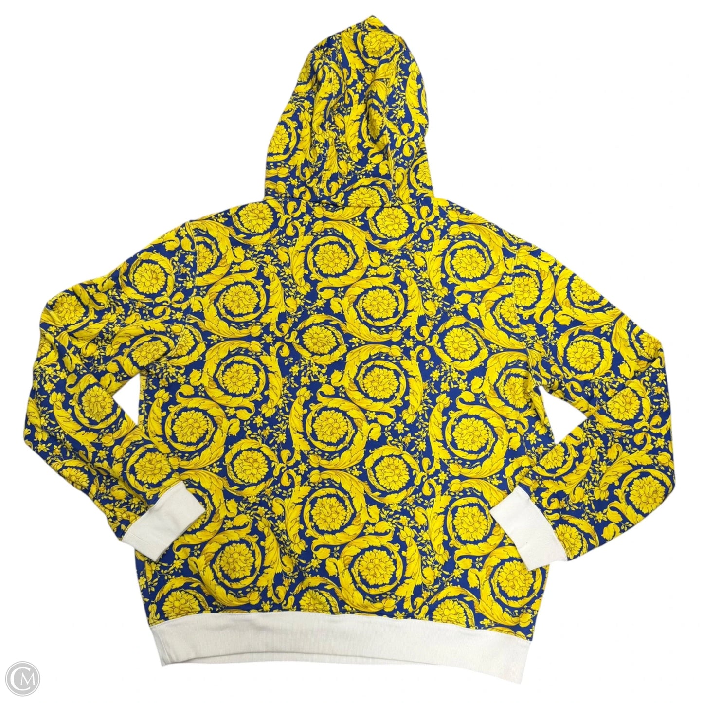 Sweatshirt Luxury Designer By Versace In Blue & Yellow, Size: 2x