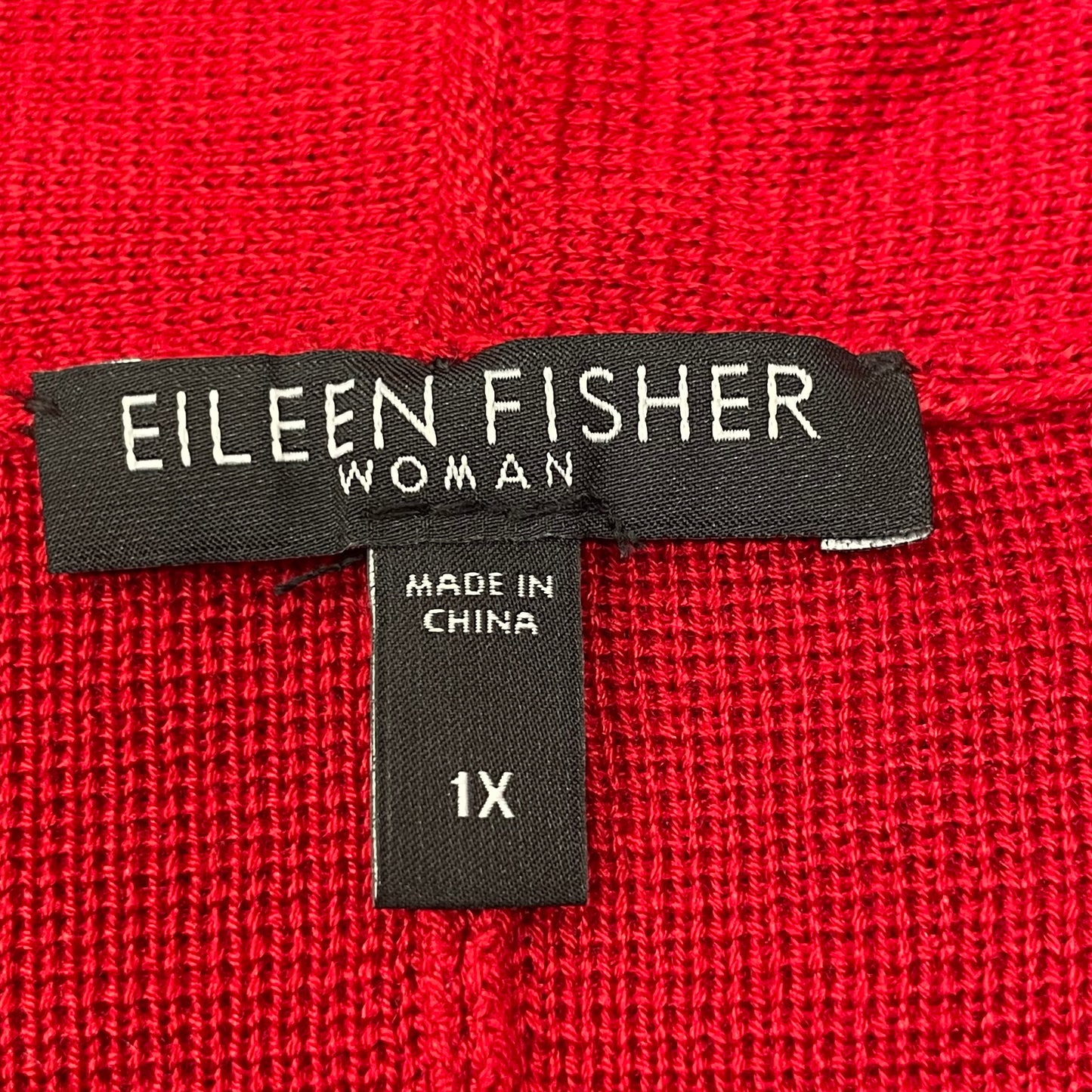 Sweater Cardigan By Eileen Fisher In Red, Size: 1x