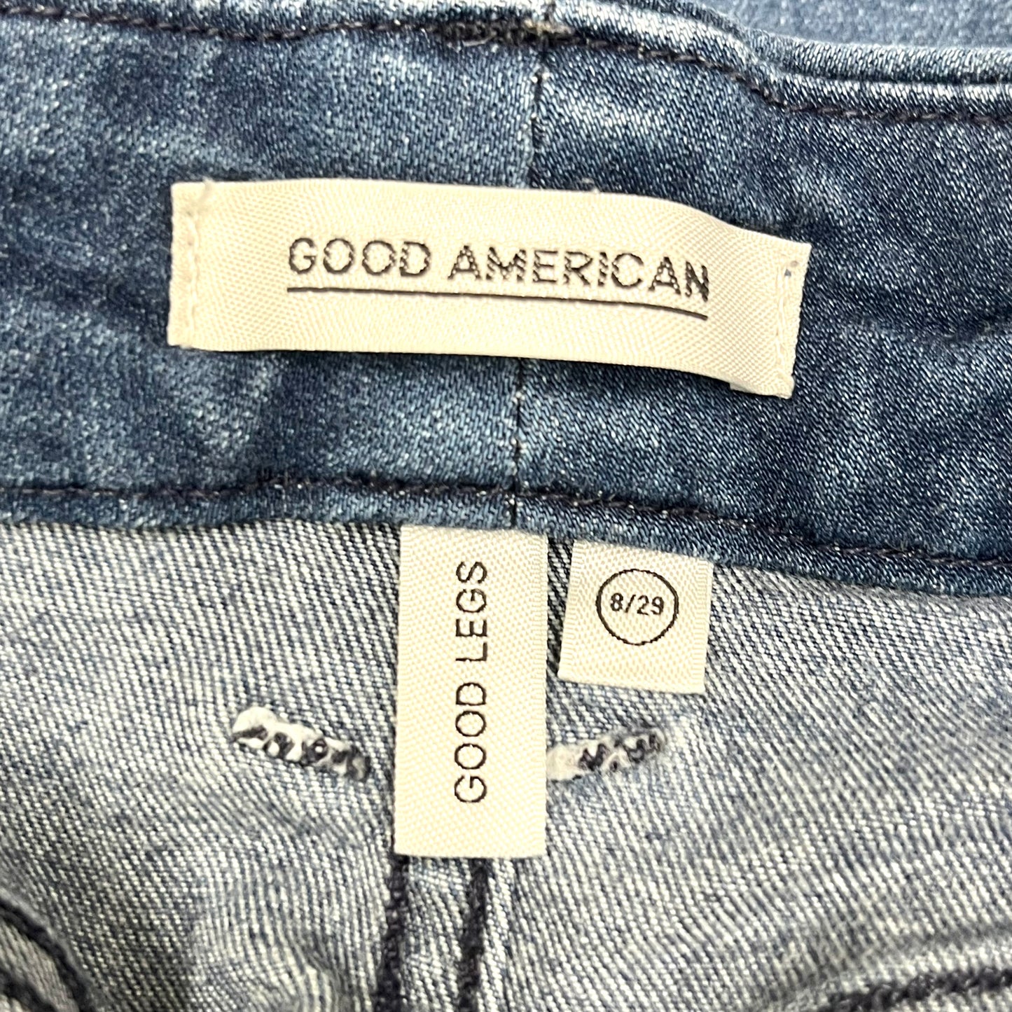 Jeans Skinny By Good American In Blue Denim, Size: 8