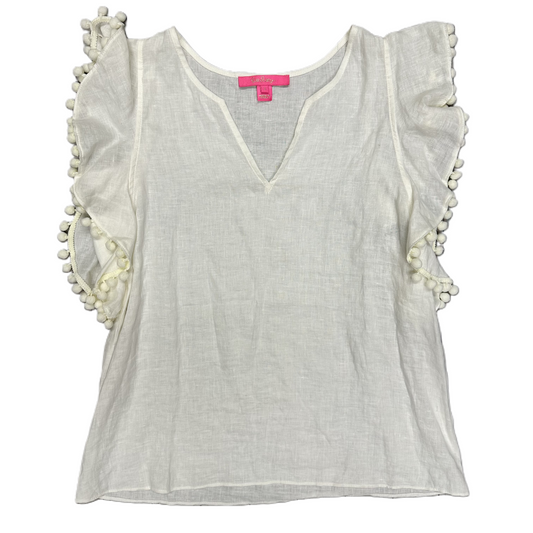 Top Sleeveless Designer By Lilly Pulitzer In Cream, Size: S