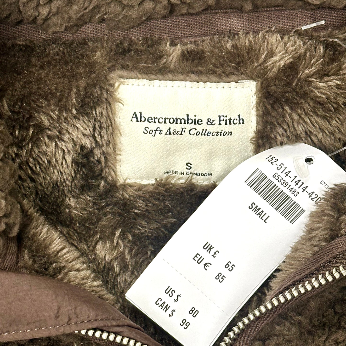 Jacket Faux Fur & Sherpa By Abercrombie And Fitch In Brown, Size: S