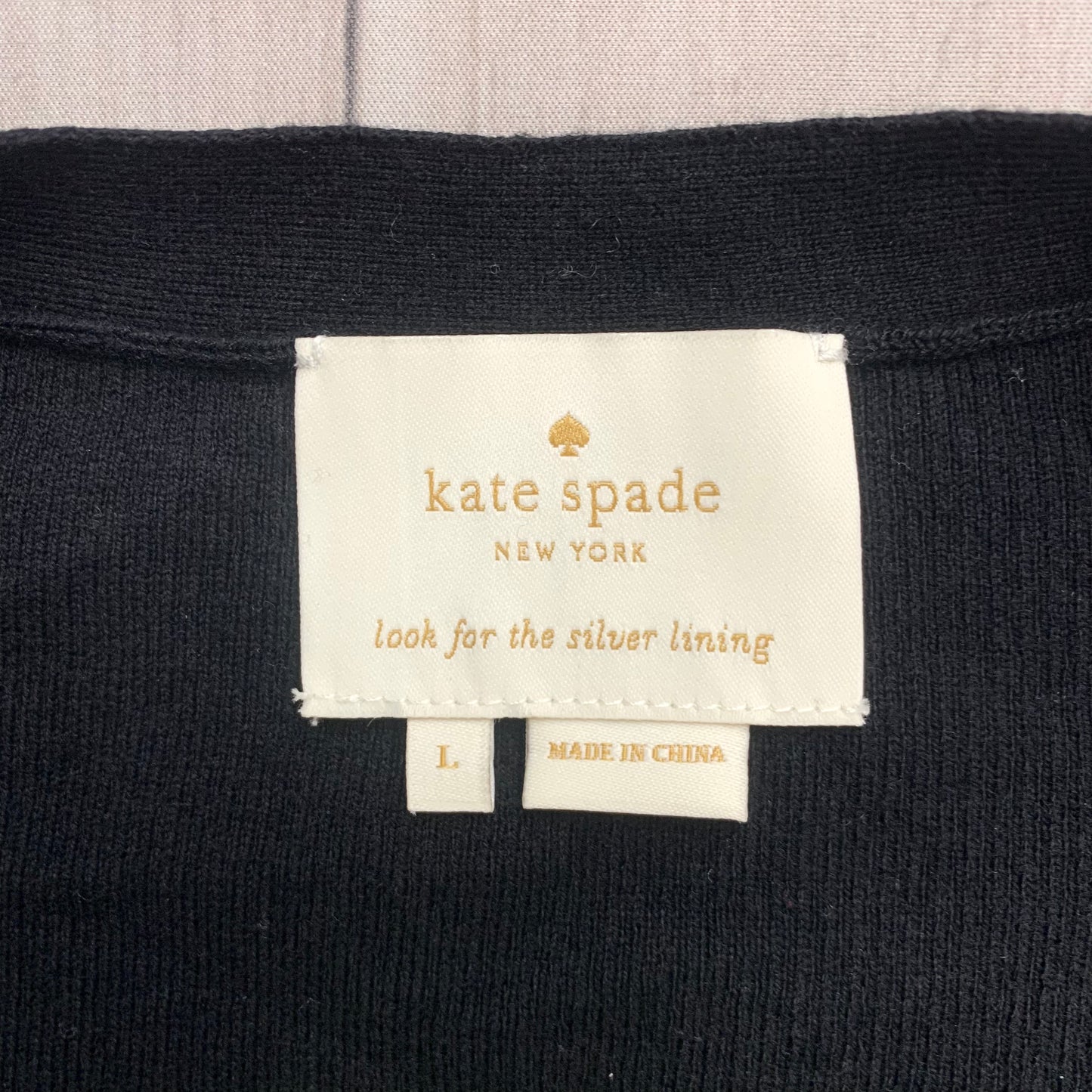 Top Long Sleeve Designer By Kate Spade In Black, Size: L