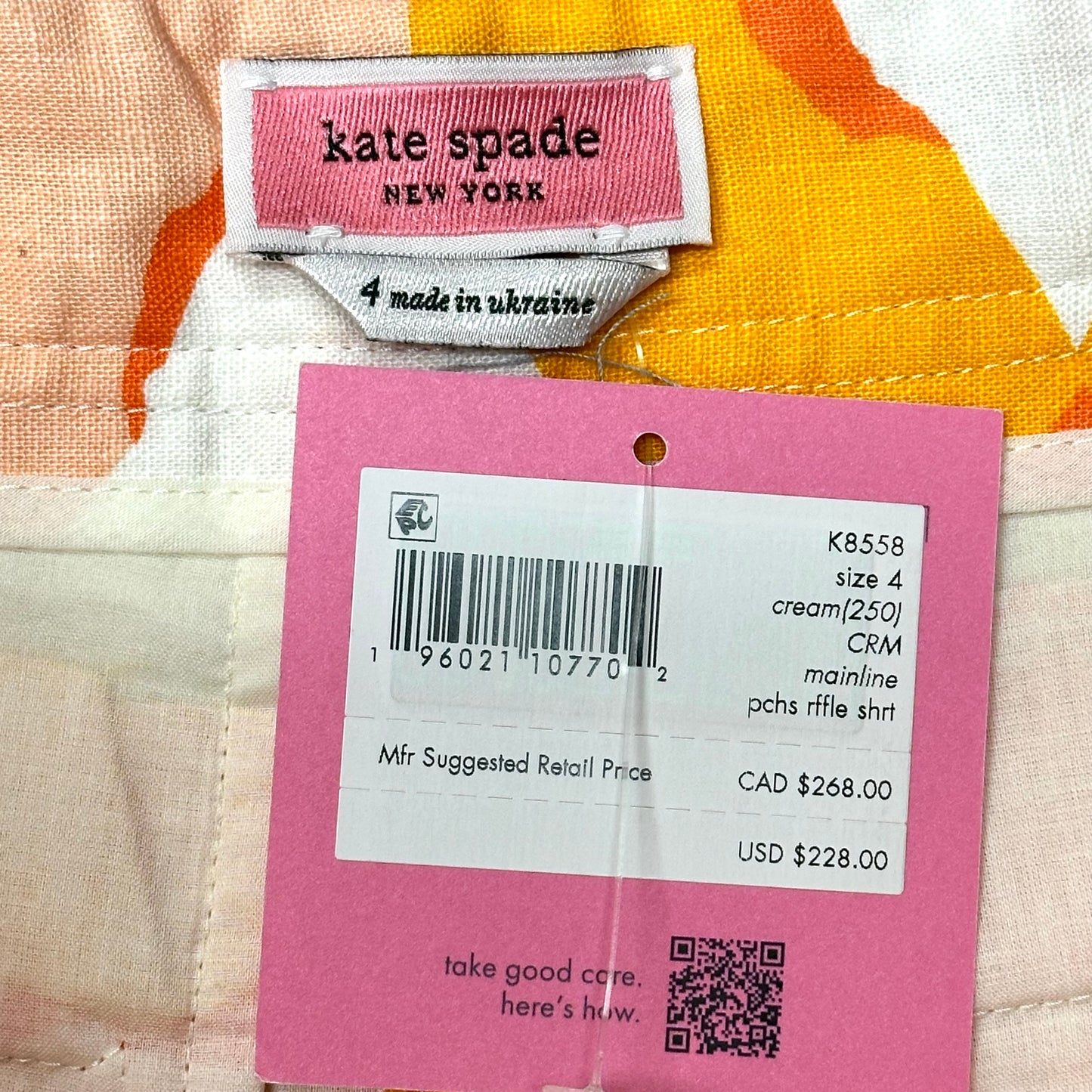 Shorts Designer By Kate Spade In Orange & White, Size: S