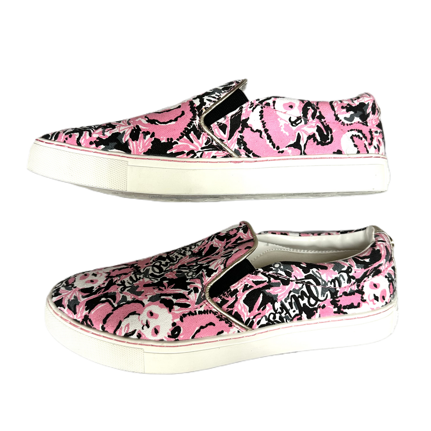 Shoes Designer By Lilly Pulitzer In Black & Pink, Size: 9