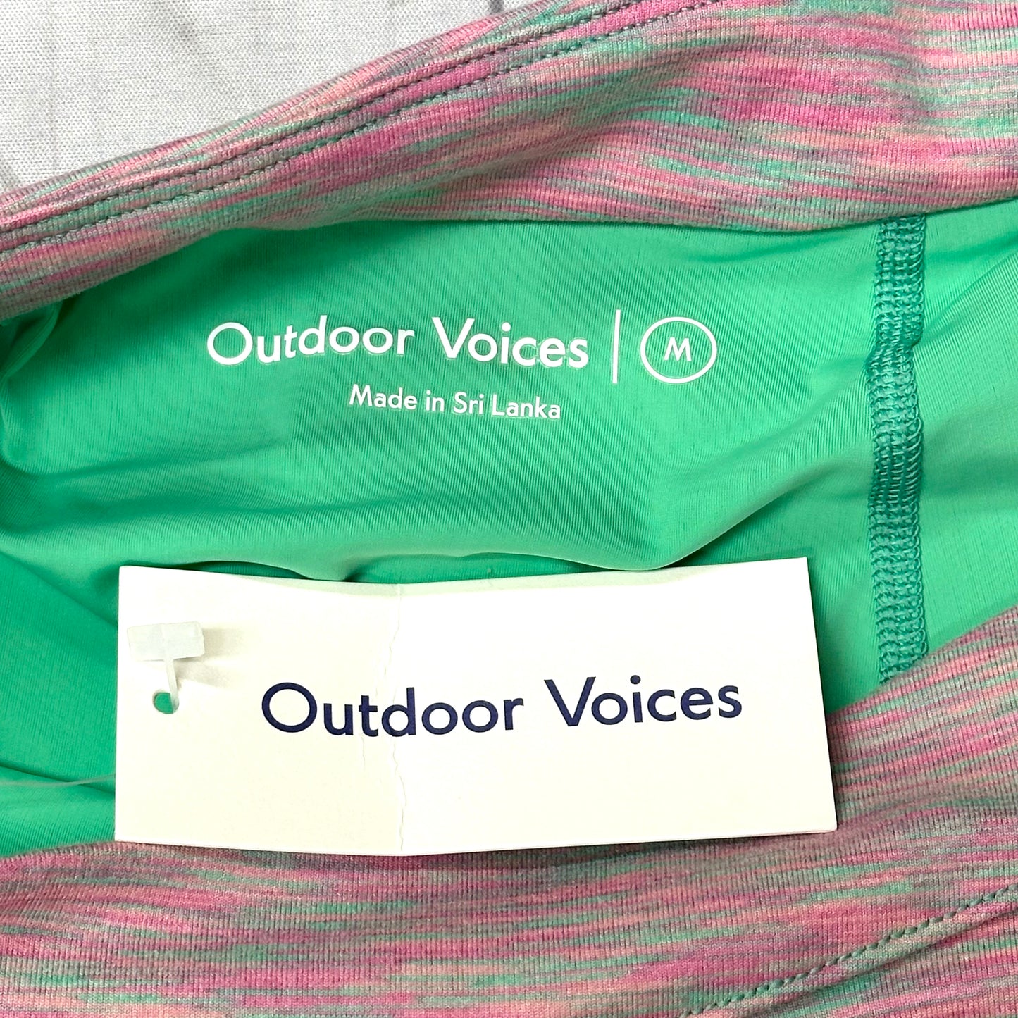 Athletic Skirt By Outdoor Voices In Green & Pink, Size: M