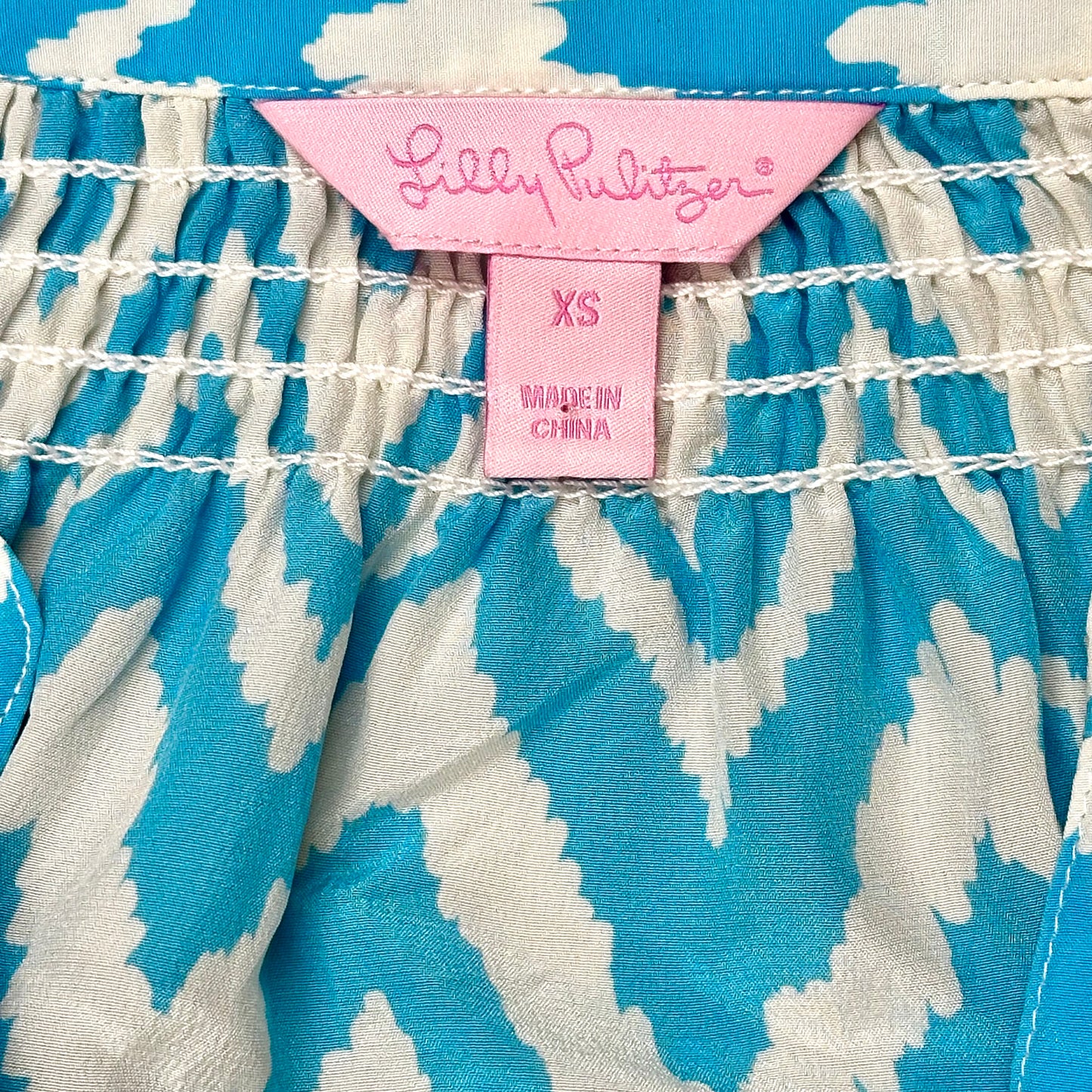 Top Long Sleeve Designer By Lilly Pulitzer In Blue & White, Size: Xs