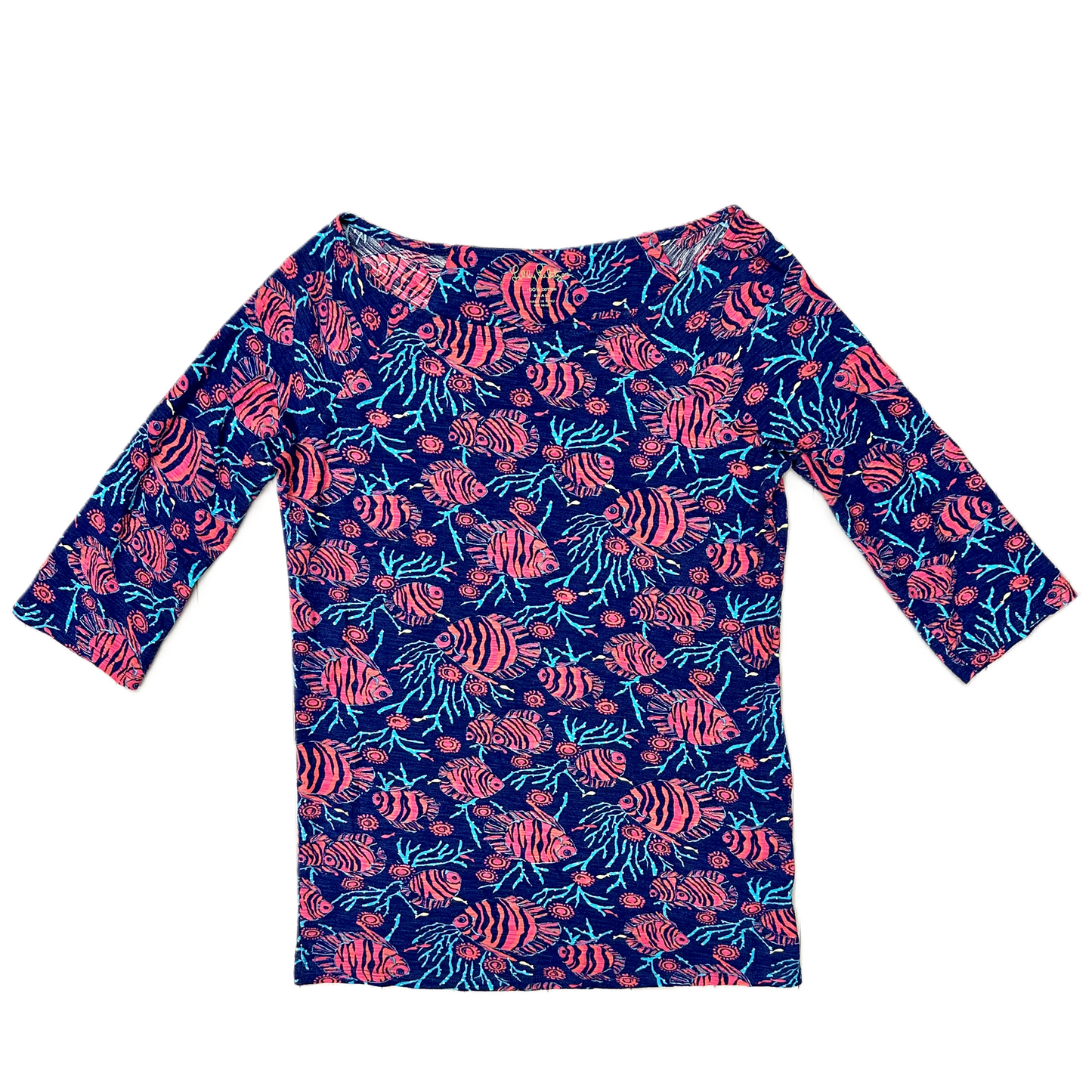 Top Long Sleeve Designer By Lilly Pulitzer In Navy, Size: S