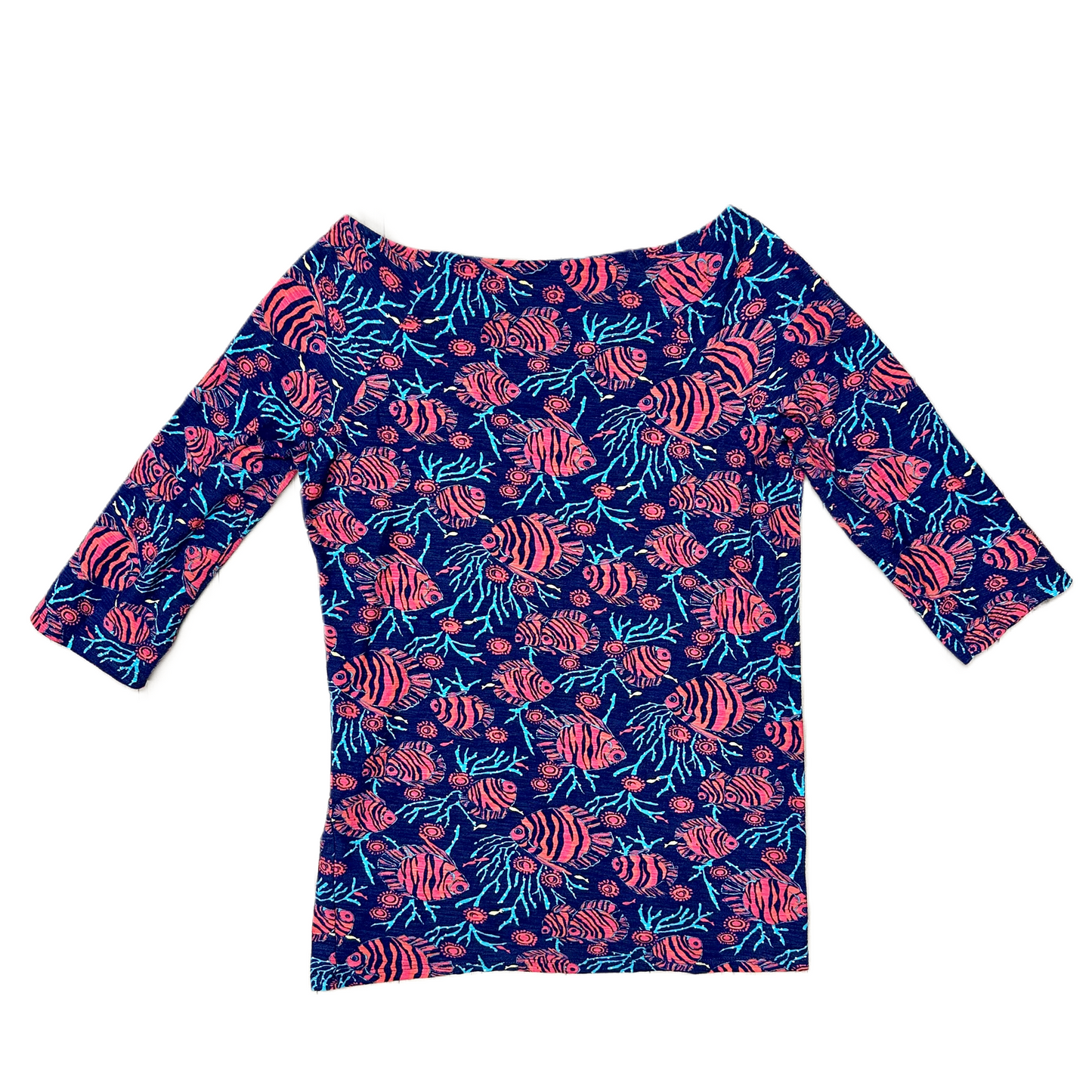 Top Long Sleeve Designer By Lilly Pulitzer In Navy, Size: S