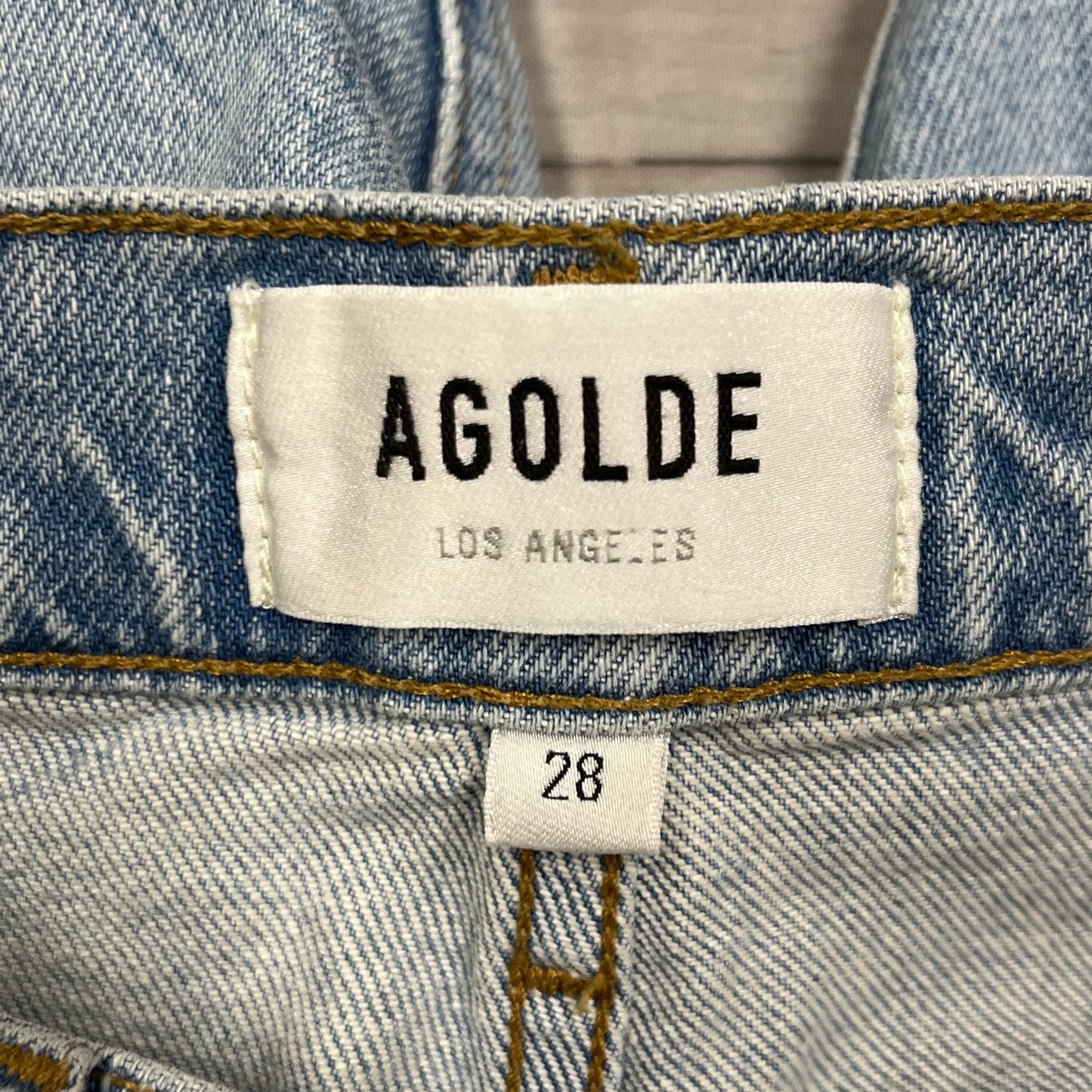 Jeans Straight By Agolde In Blue Denim, Size: 6