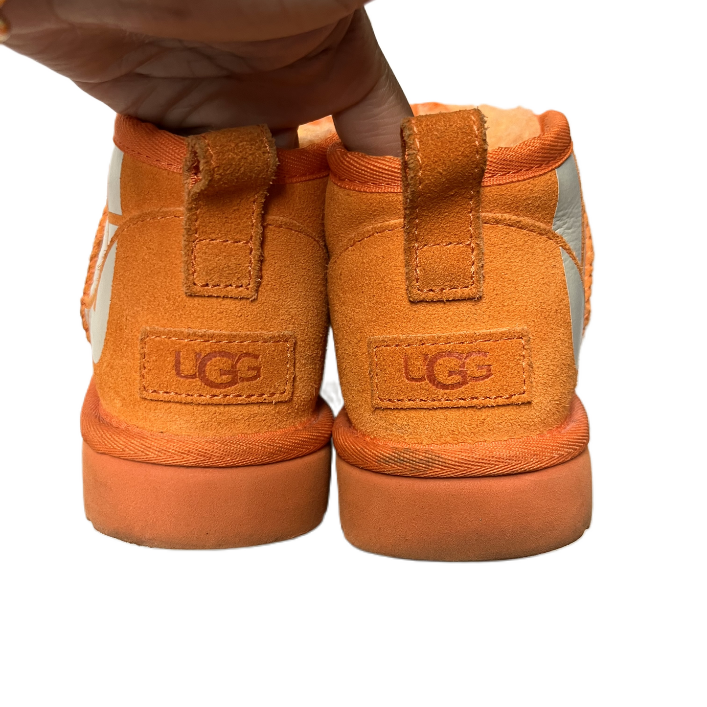 Boots Designer By Ugg In Orange, Size: 7