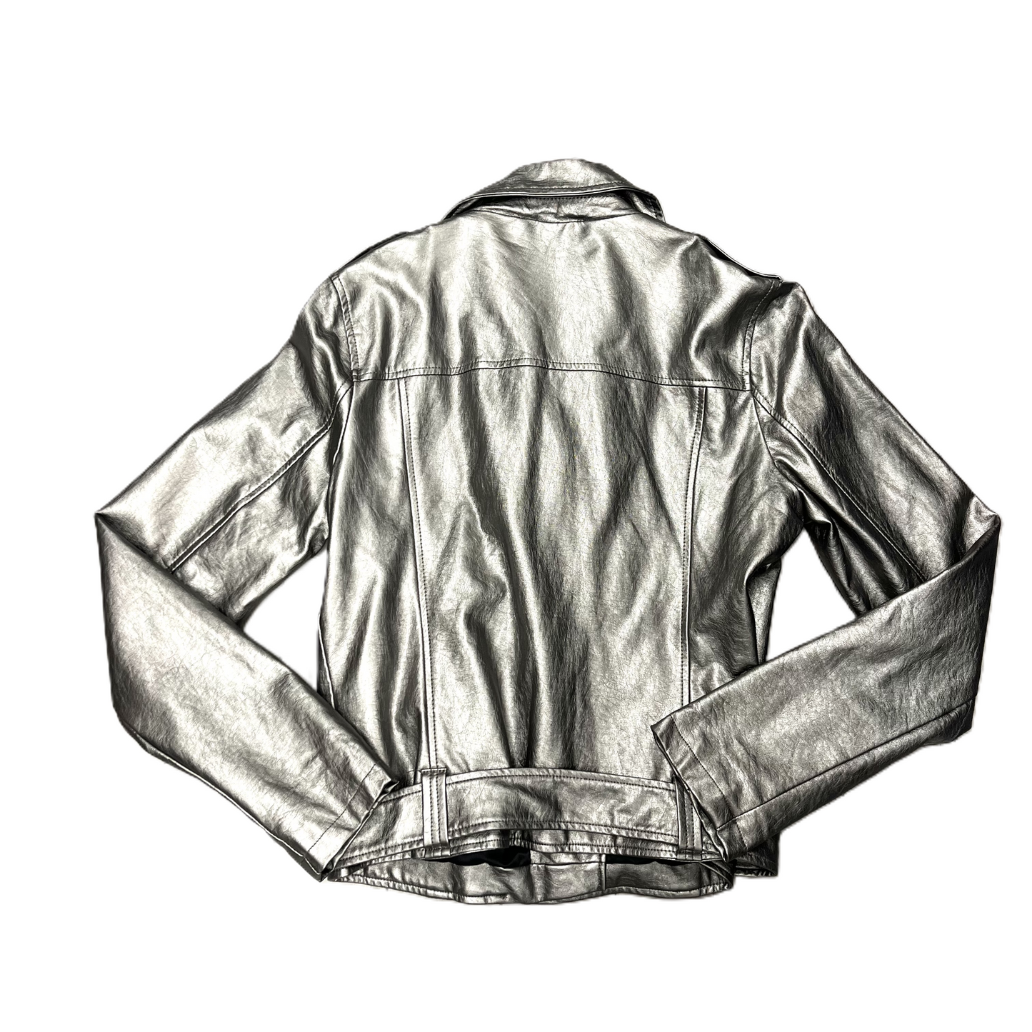 Jacket Moto By Guess In Silver, Size: M