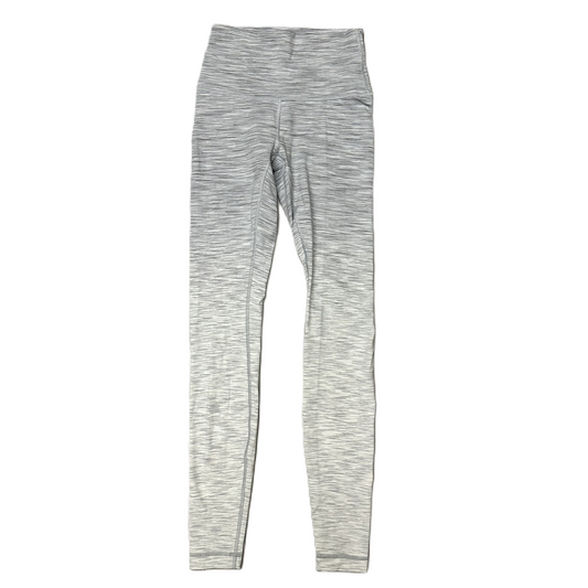 Athletic Leggings By Lululemon In Grey & White, Size: Xs