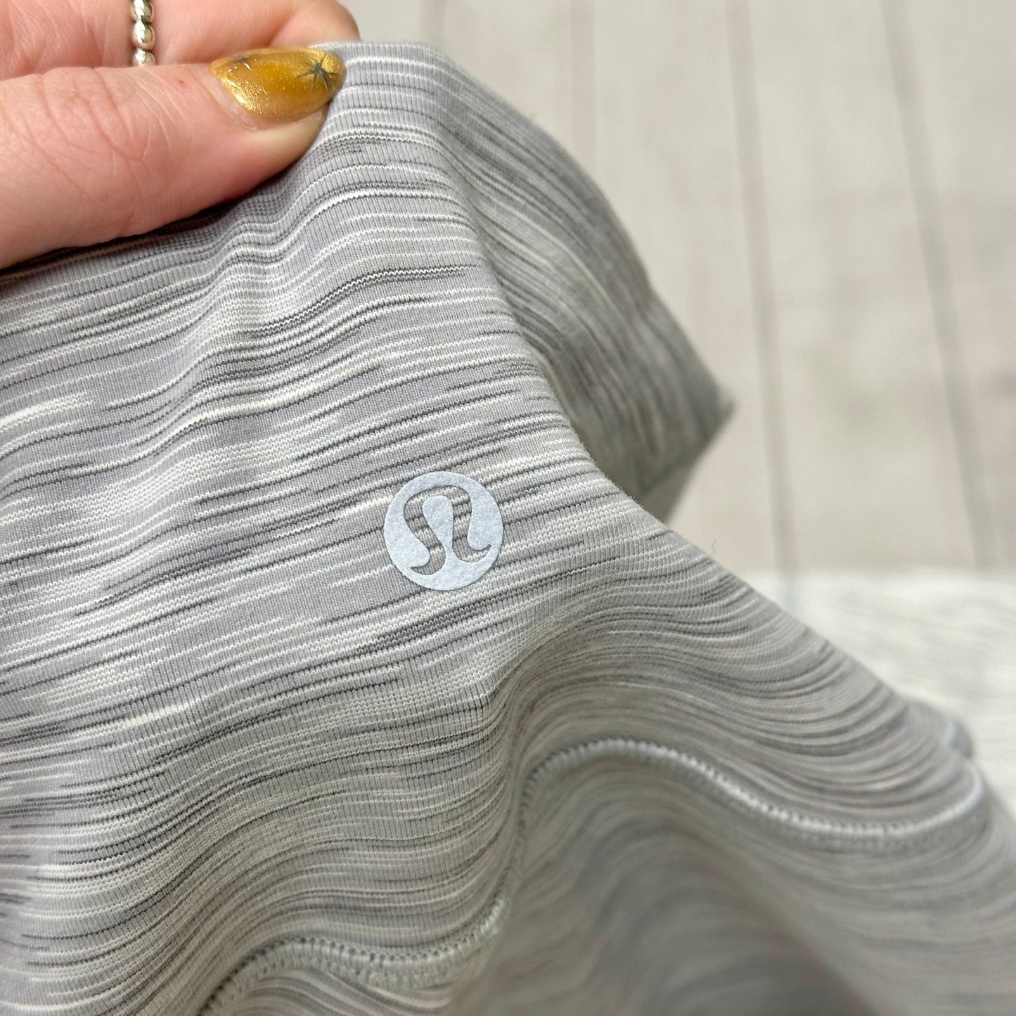 Athletic Leggings By Lululemon In Grey & White, Size: Xs