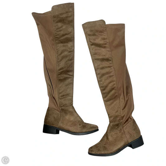 Boots Over-the-knee Flats By Top Moda In Brown, Size: 7.5