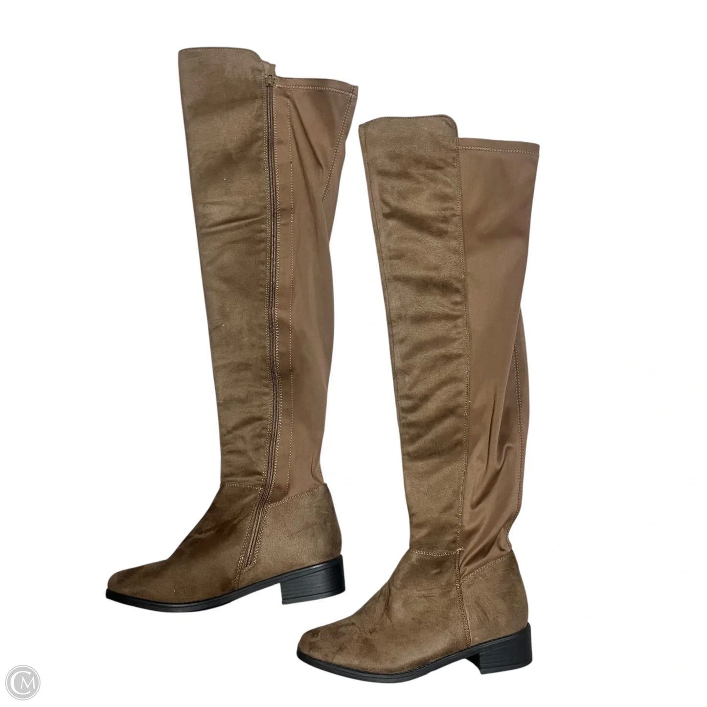 Boots Over-the-knee Flats By Top Moda In Brown, Size: 7.5