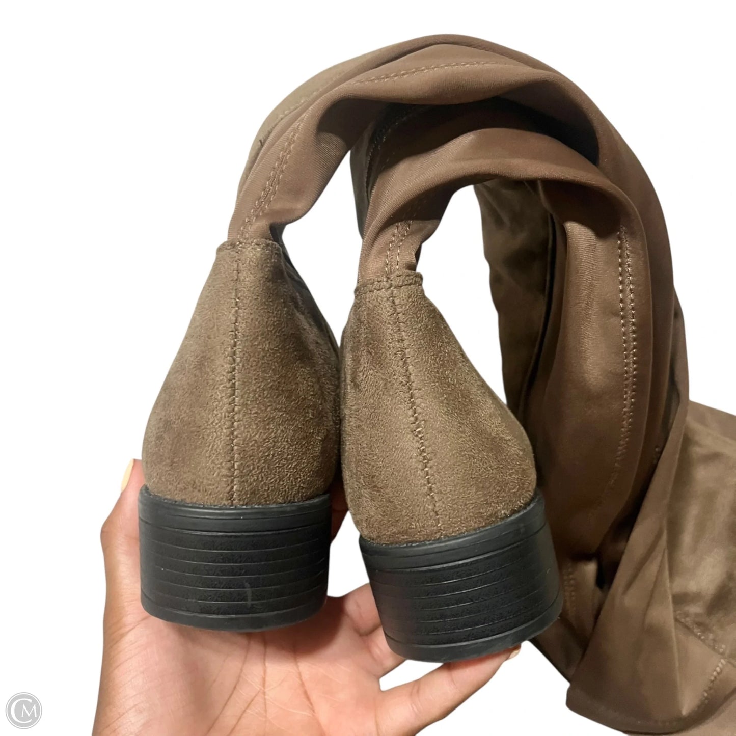 Boots Over-the-knee Flats By Top Moda In Brown, Size: 7.5