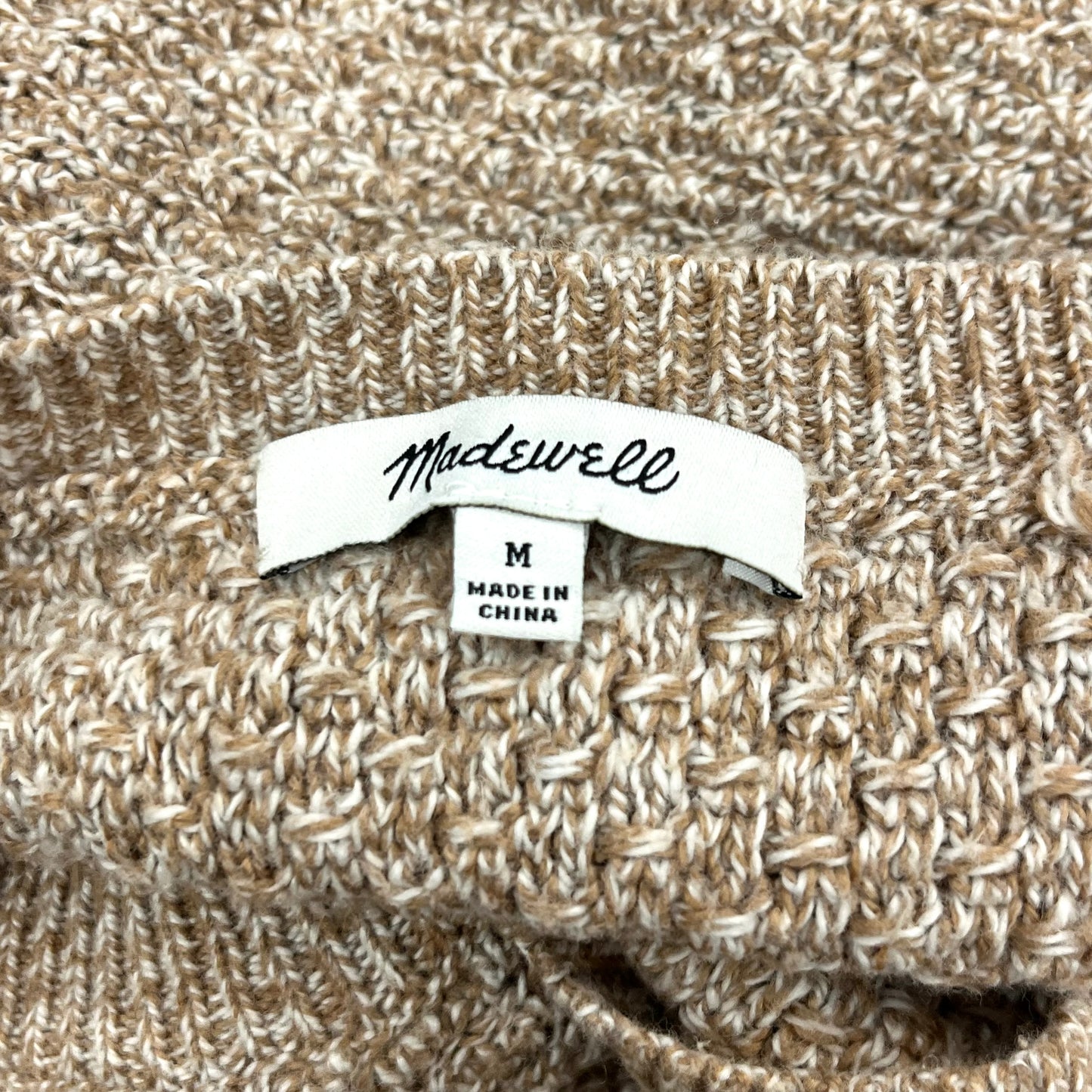 Sweater By Madewell In Tan & White, Size: M