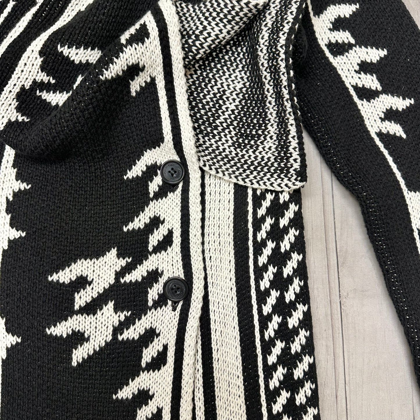 Cardigan By Calvin Klein In Black White, Size: M