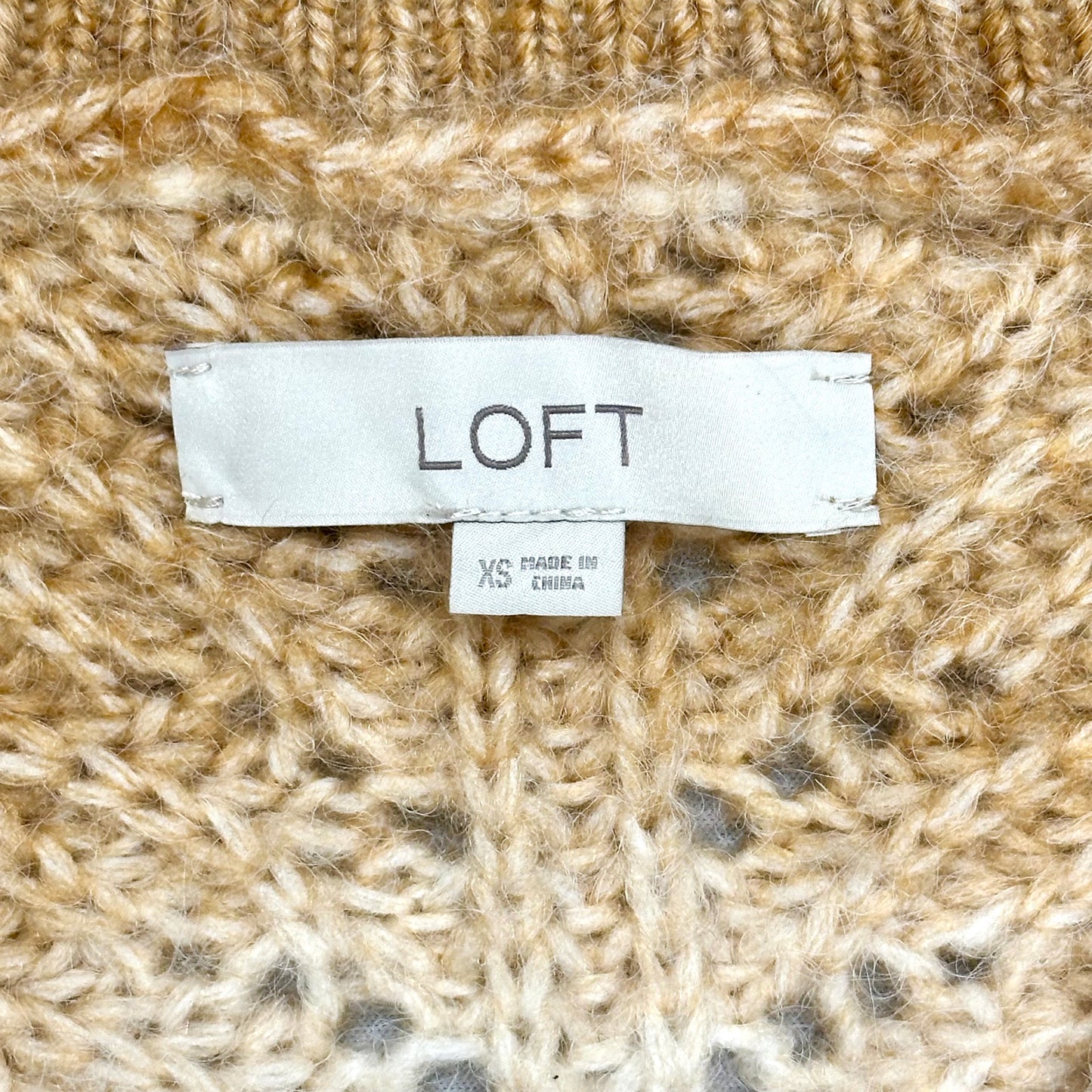 Sweater Cardigan By Loft In Tan, Size: Xs