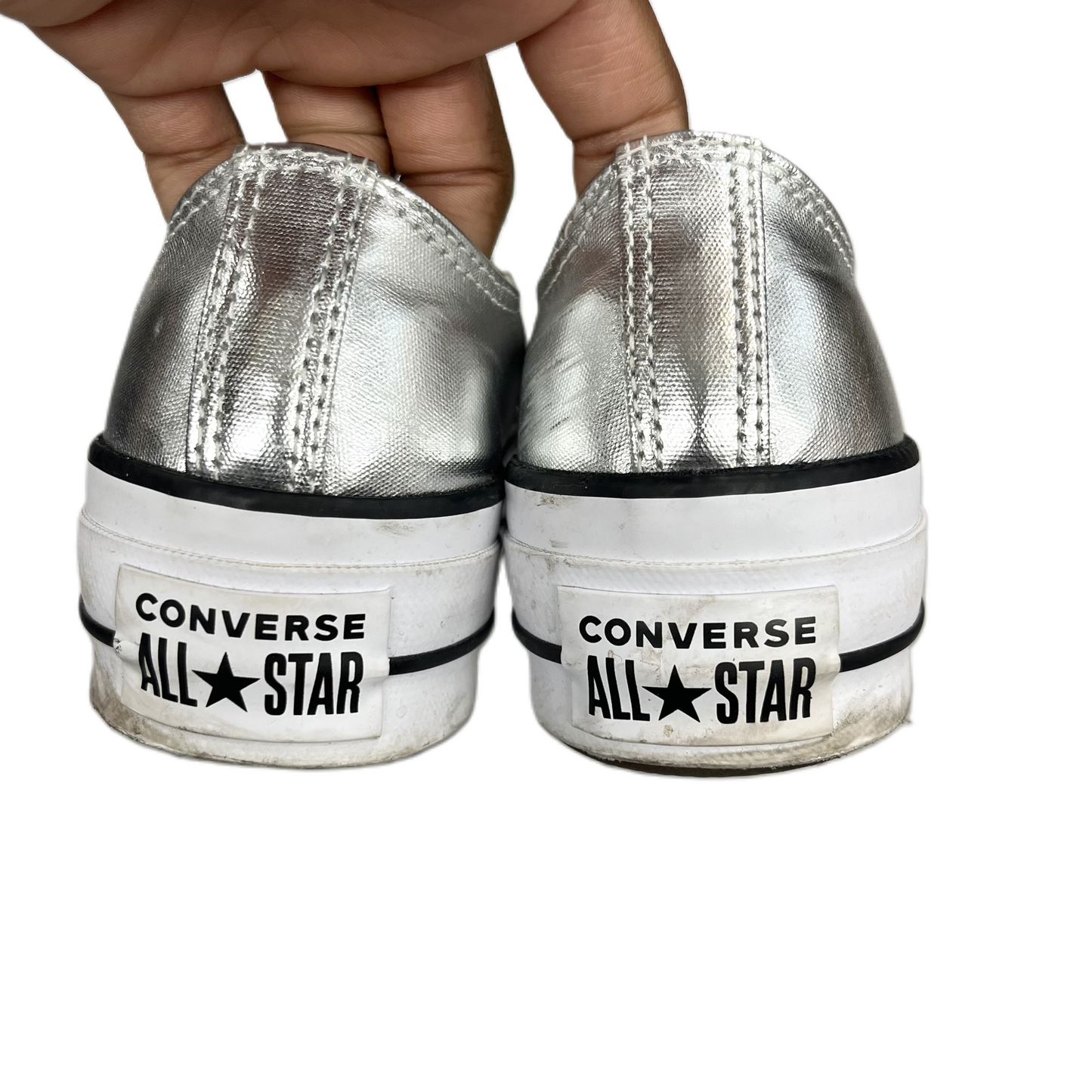 Silver Shoes Sneakers Platform By Converse, Size: 5.5