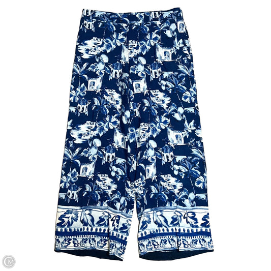 Pants Linen By Loft In Blue & White, Size: M