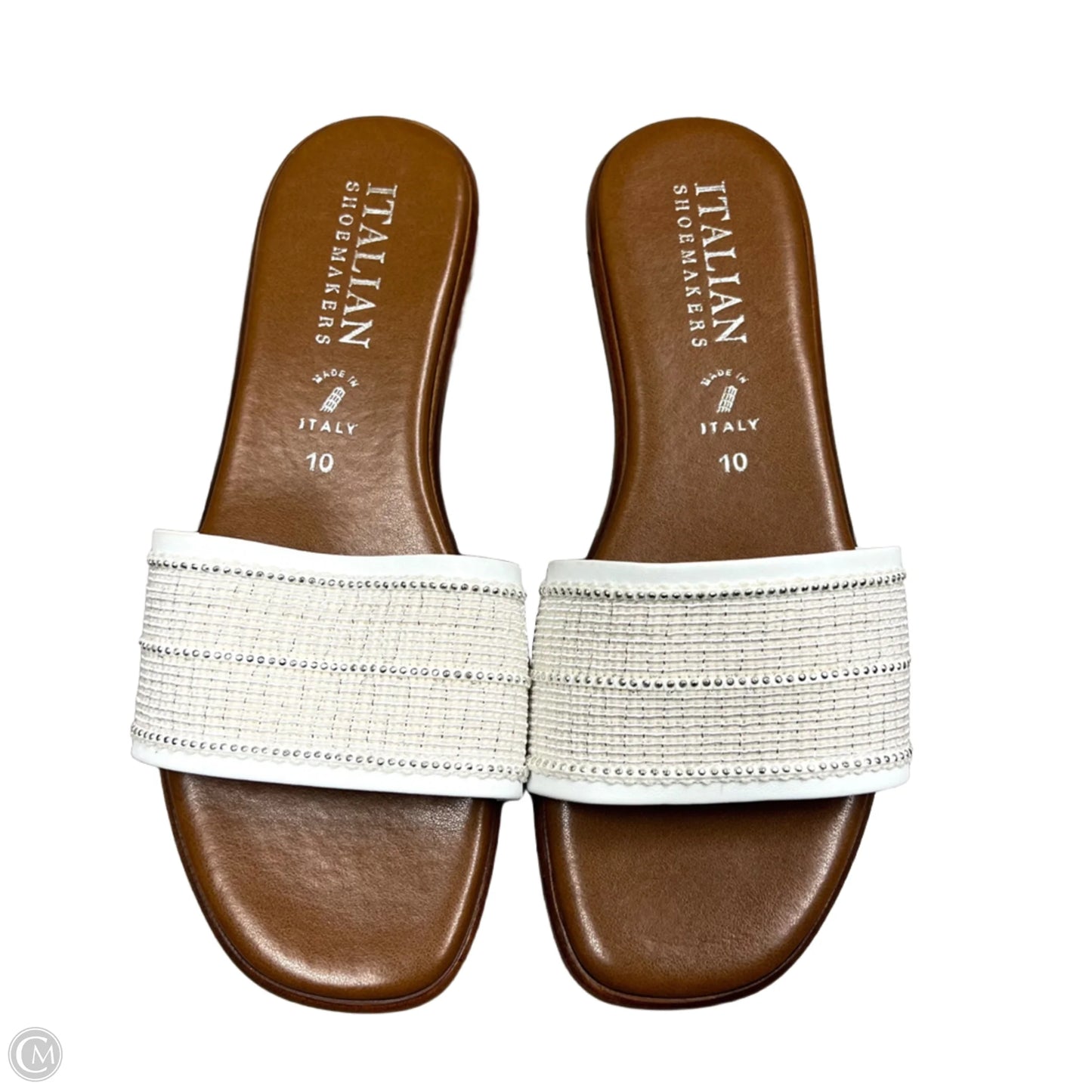 Sandals Flats By Italy In Cream & White, Size: 10