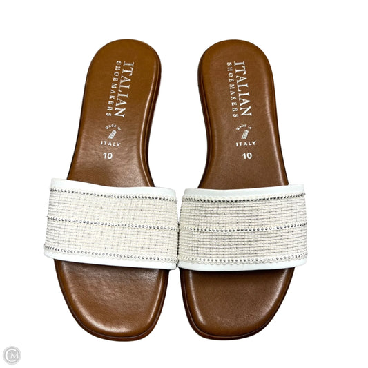 Sandals Flats By Italy In Cream & White, Size: 10